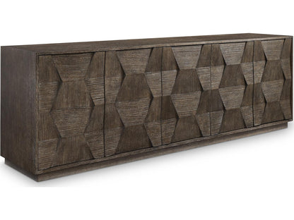 Linea 92-Inch Rectangle Entertainment Console in Cerused Charcoal