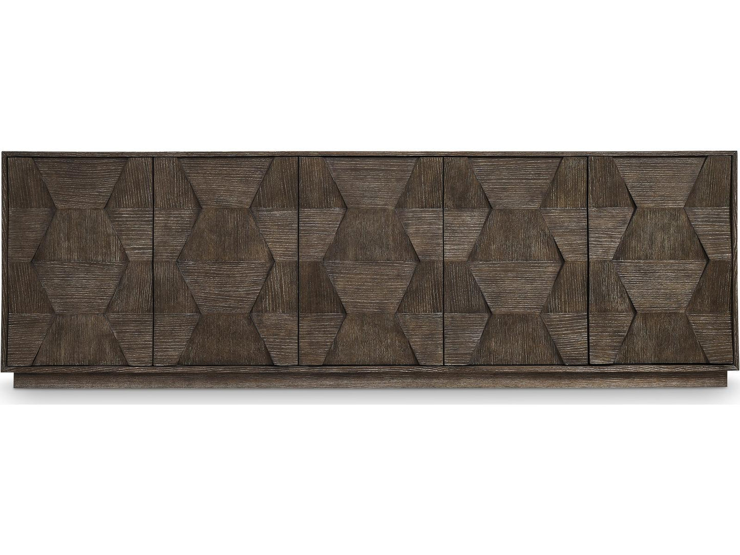 Linea 92-Inch Rectangle Entertainment Console in Cerused Charcoal