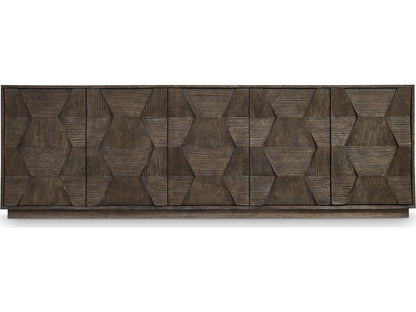 Linea 92-Inch Rectangle Entertainment Console in Cerused Charcoal