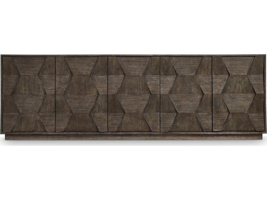 Linea 92-Inch Rectangle Entertainment Console in Cerused Charcoal