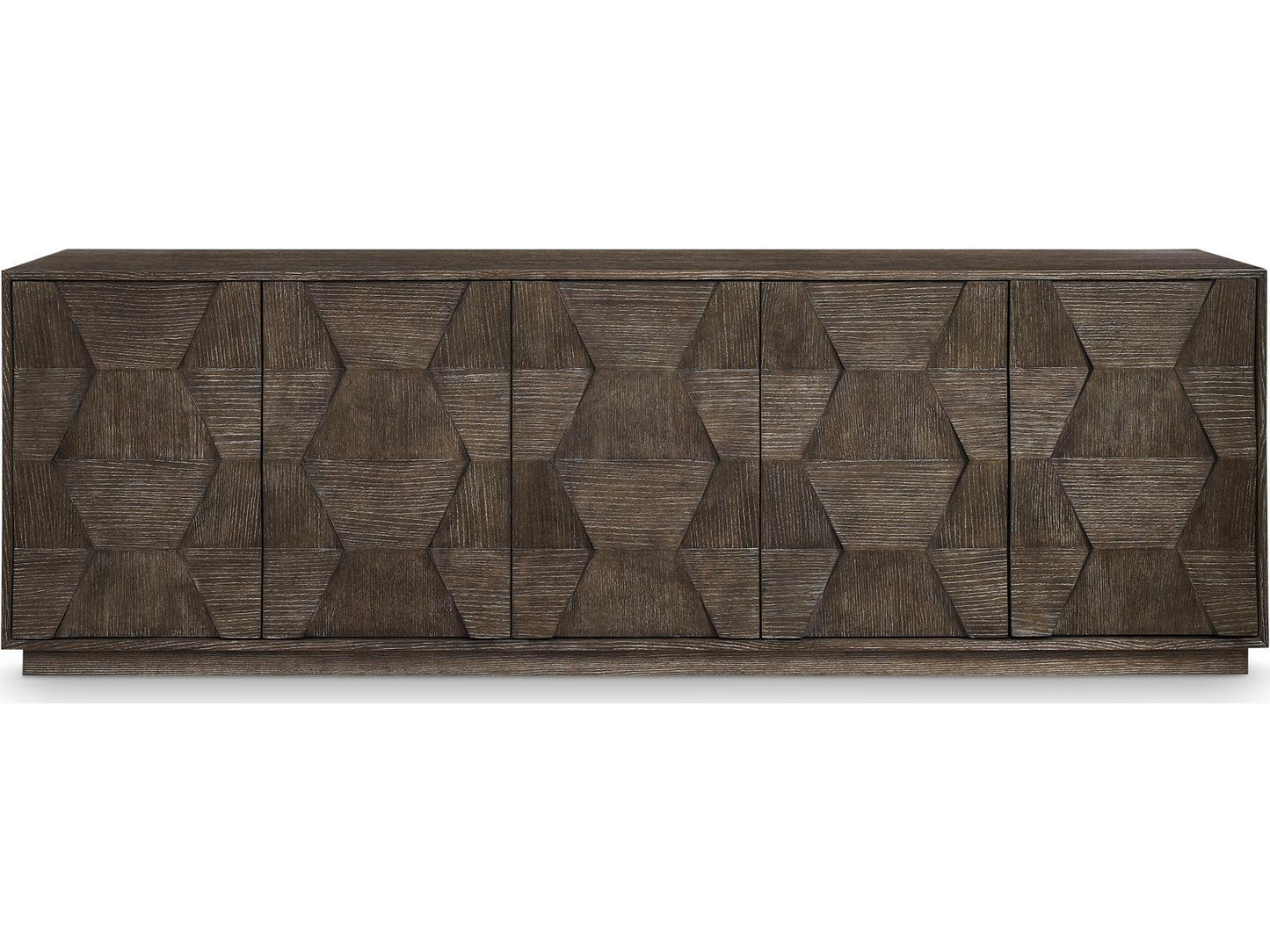 Linea 92-Inch Rectangle Entertainment Console in Cerused Charcoal
