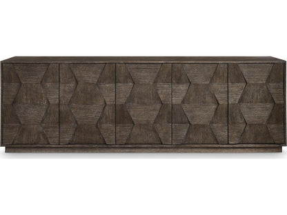 Linea 92-Inch Rectangle Entertainment Console in Cerused Charcoal