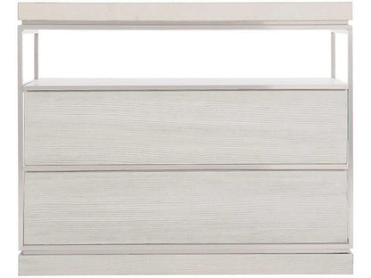 Bryne Scandinavian Minimalist Nightstand with White Marble Top