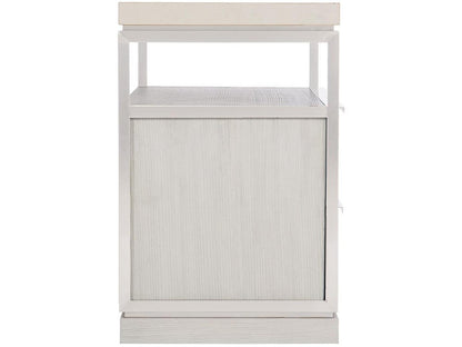 Bryne Scandinavian Minimalist Nightstand with White Marble Top