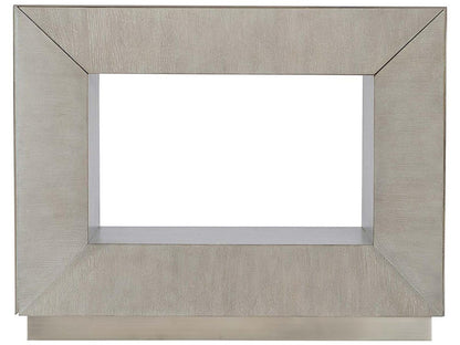 Interiors Trane Nightstand in Tarnished Nickel and Cerused Greige