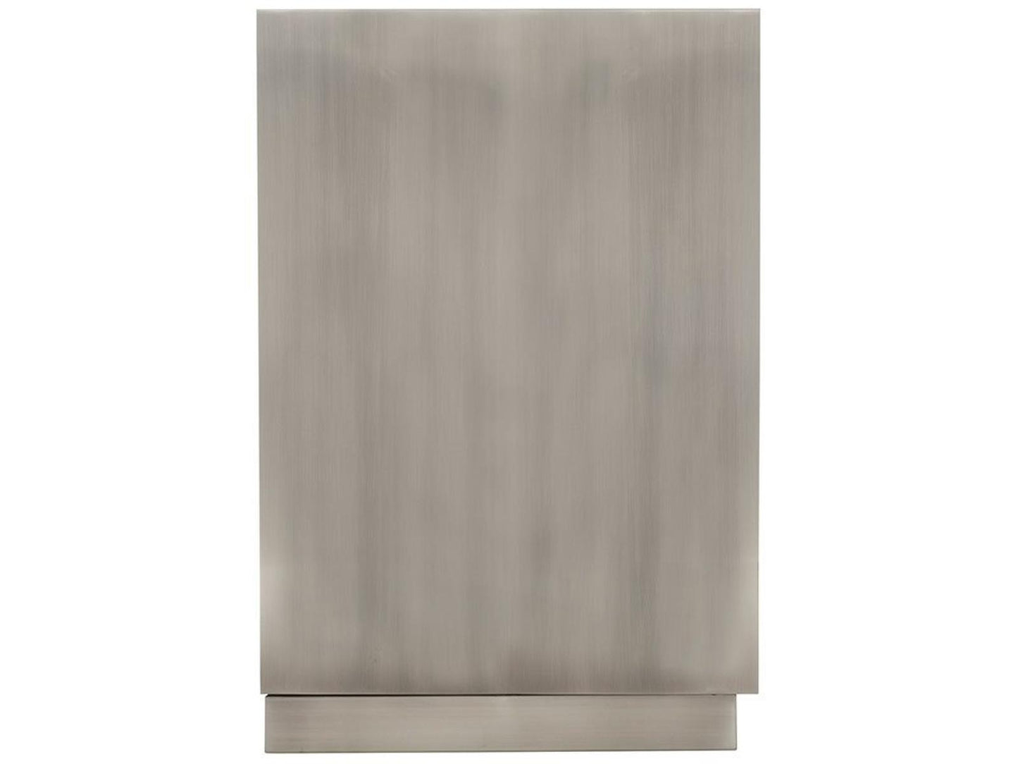 Interiors Trane Nightstand in Tarnished Nickel and Cerused Greige