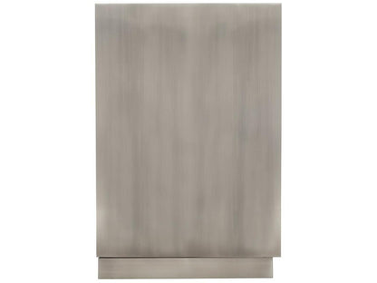 Interiors Trane Nightstand in Tarnished Nickel and Cerused Greige