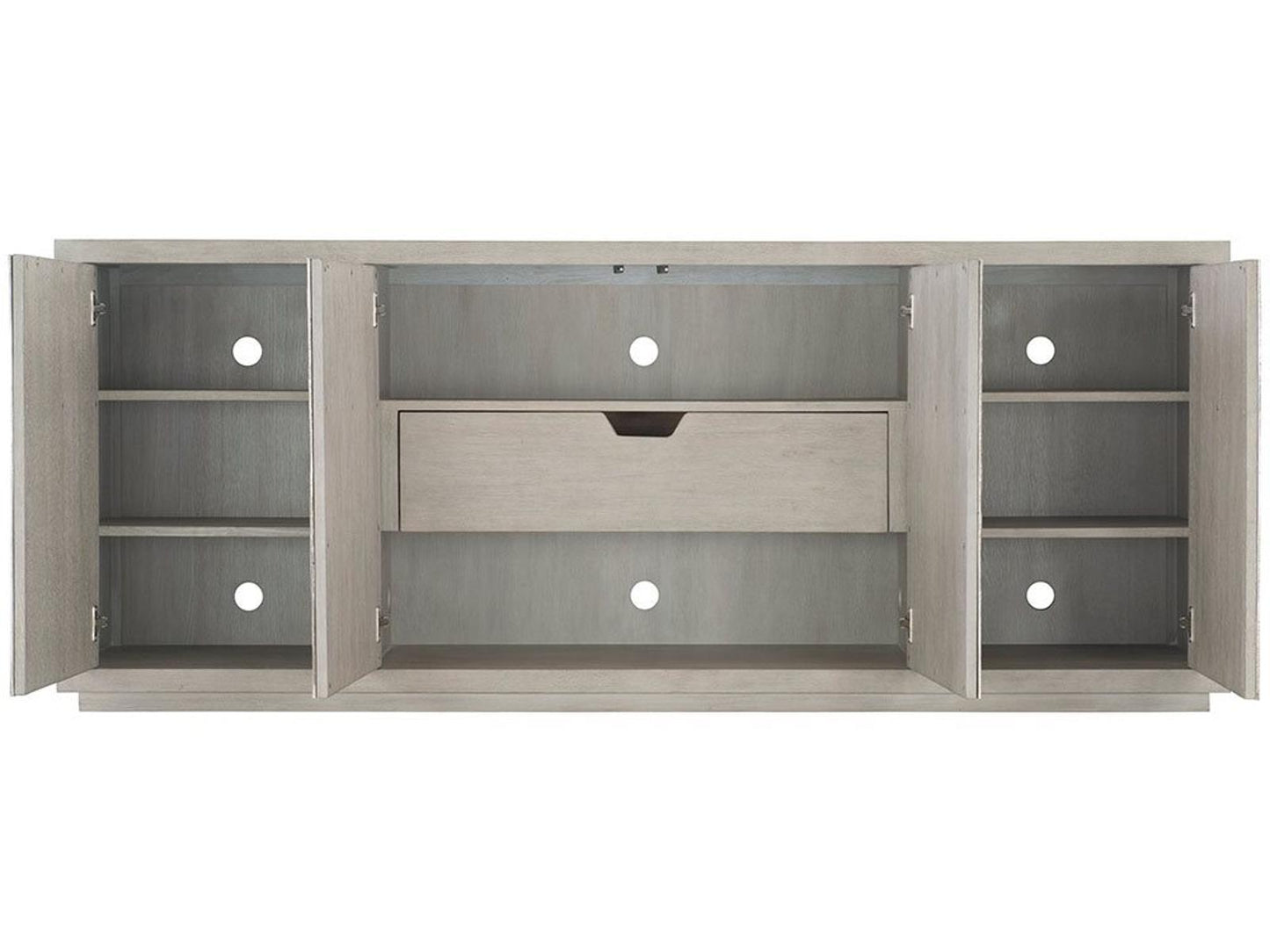 Valora Entertainment Credenza in Weathered Greige and Graphite