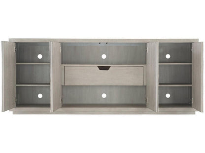 Valora Entertainment Credenza in Weathered Greige and Graphite