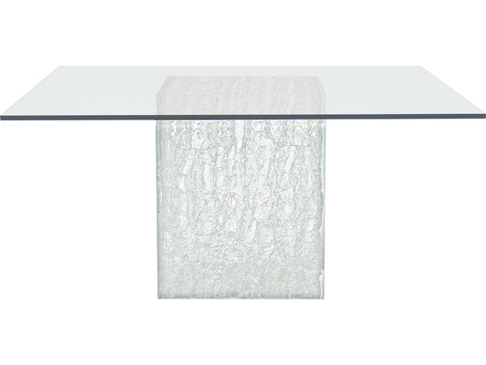 Arctic 60-Inch Square Glass Dining Table with Acrylic Pedestal