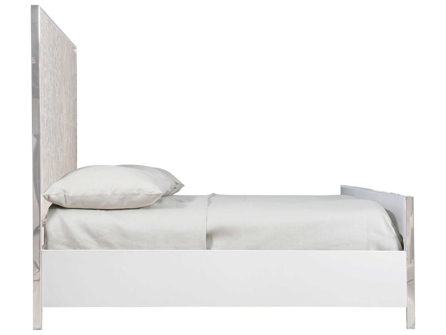 Interiors Helios King Panel Bed with Capiz Shell Headboard and Stainless Steel Frame