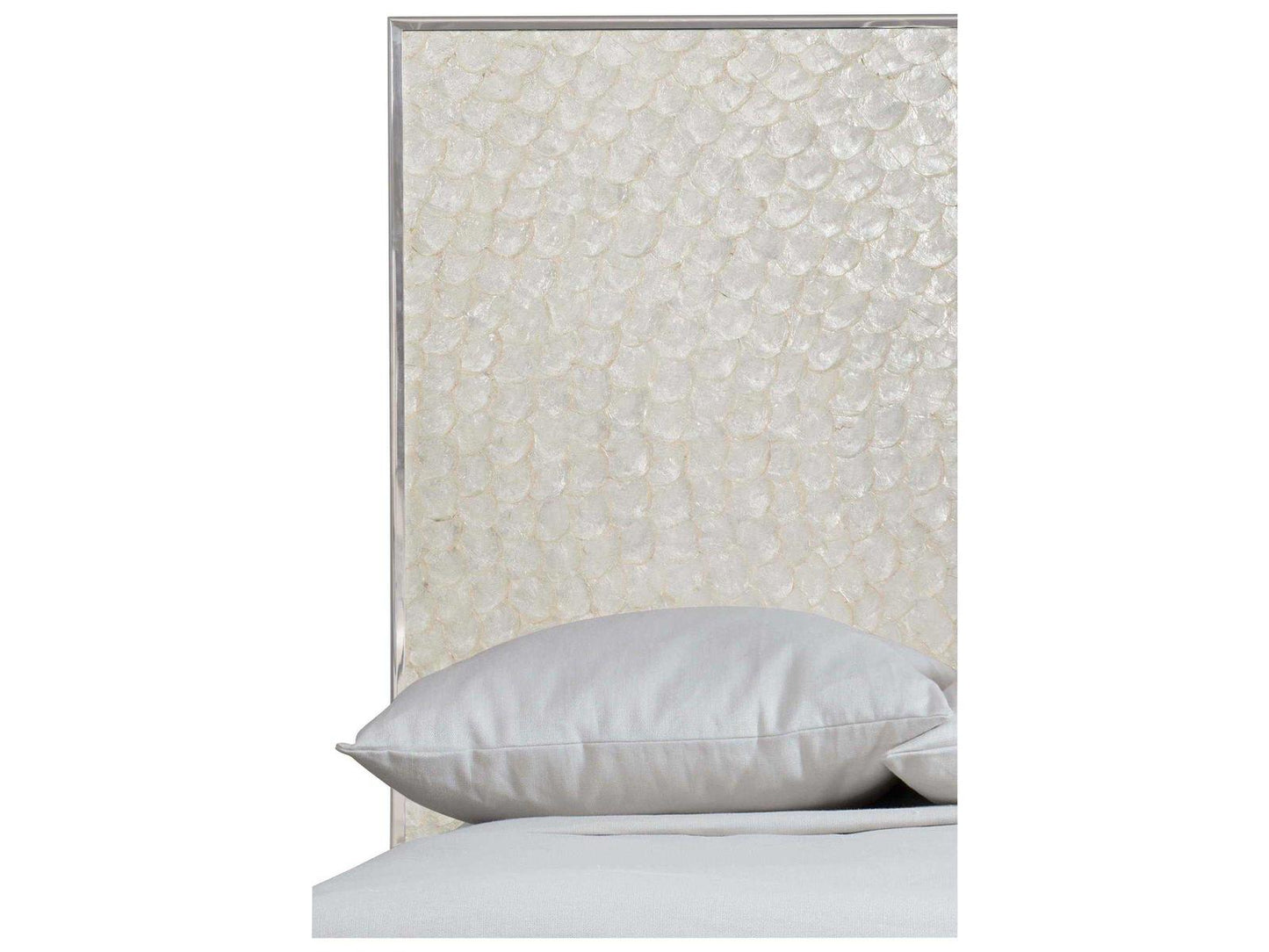 Interiors Helios King Panel Bed with Capiz Shell Headboard and Stainless Steel Frame
