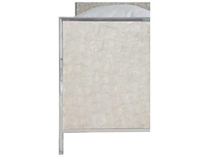 Interiors Helios King Panel Bed with Capiz Shell Headboard and Stainless Steel Frame