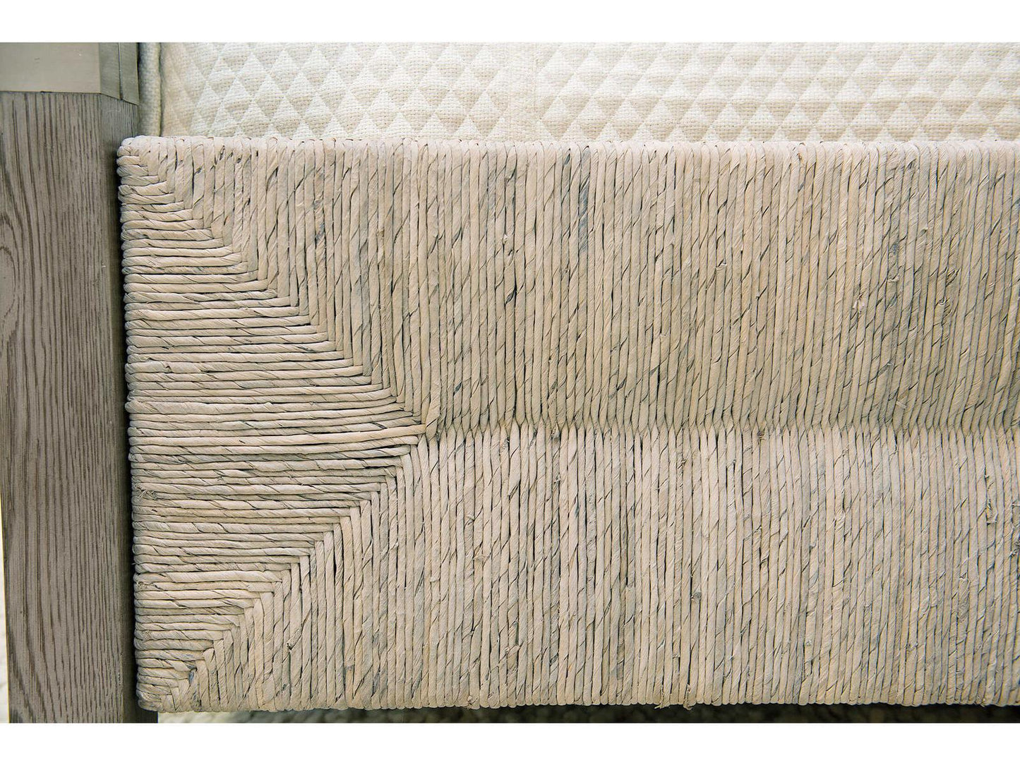 Interiors Palma King Size Canopy Bed with Rustic Gray Oak and Abaca