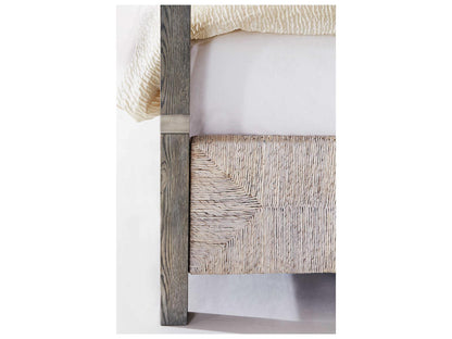 Interiors Palma King Size Canopy Bed with Rustic Gray Oak and Abaca