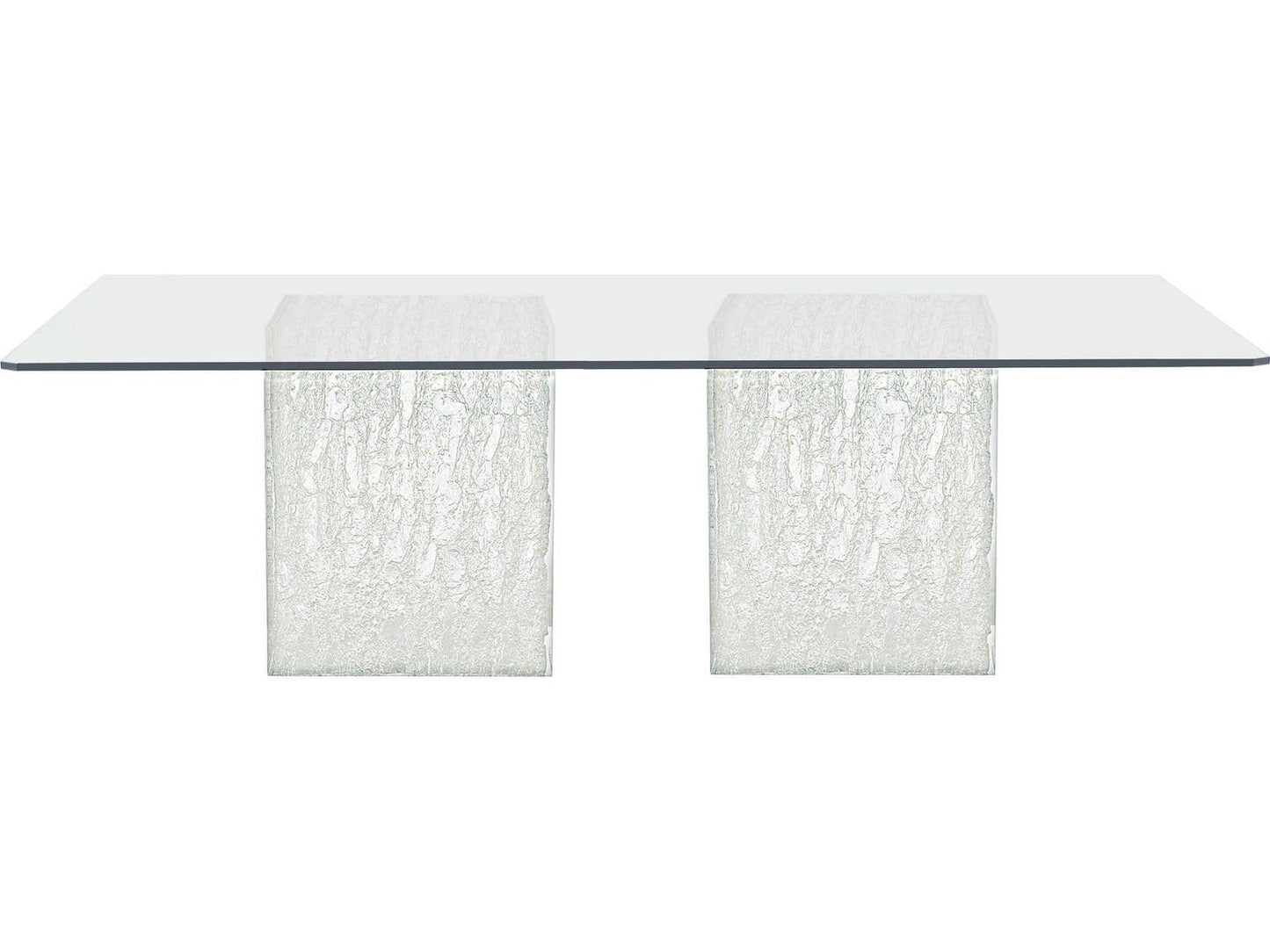 Arctic 100-Inch Rectangular Glass Dining Table with Acrylic Base
