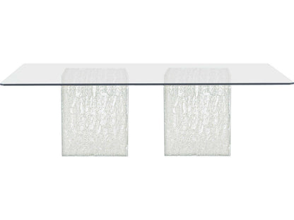 Arctic 100-Inch Rectangular Glass Dining Table with Acrylic Base