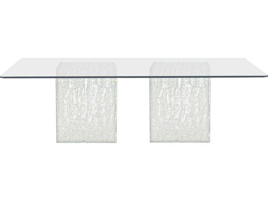 Arctic 100-Inch Rectangular Glass Dining Table with Acrylic Base