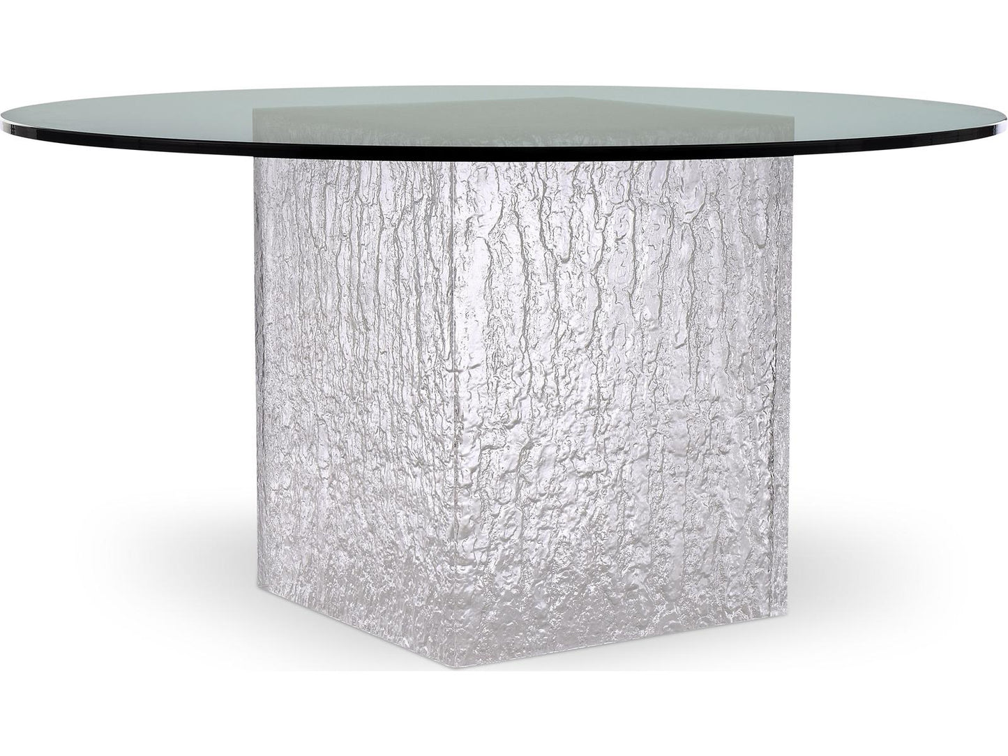 Arctic 54-Inch Round Dining Table with Glass Top and Acrylic Base
