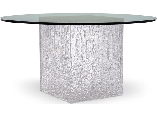 Arctic 54-Inch Round Dining Table with Glass Top and Acrylic Base