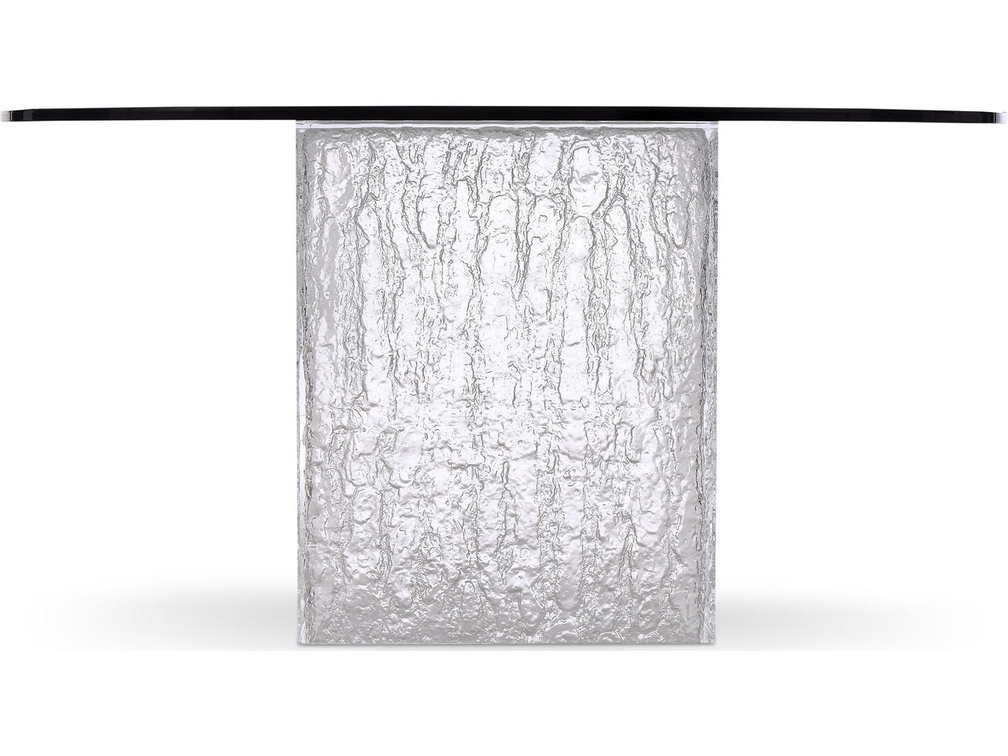 Arctic 54-Inch Round Dining Table with Glass Top and Acrylic Base