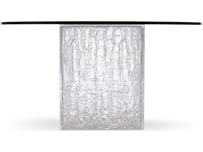 Arctic 54-Inch Round Dining Table with Glass Top and Acrylic Base