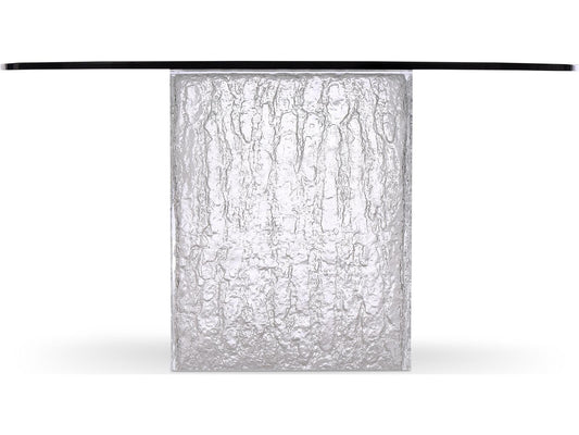 Arctic 54-Inch Round Dining Table with Glass Top and Acrylic Base