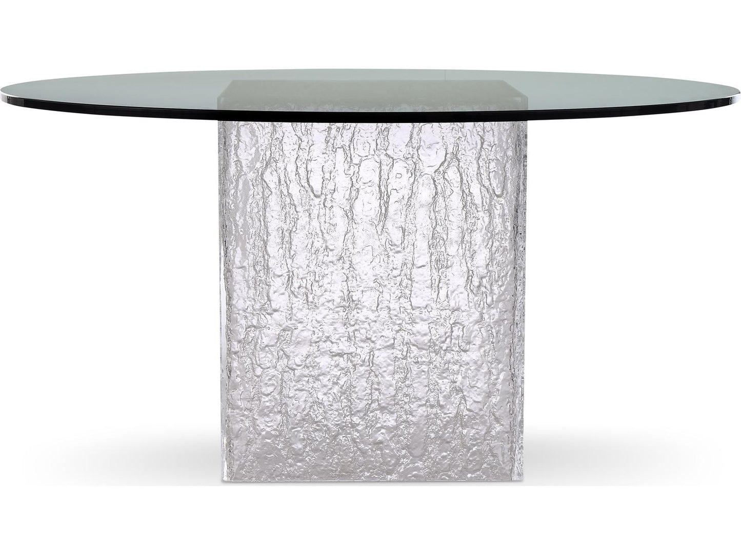Arctic 54-Inch Round Dining Table with Glass Top and Acrylic Base