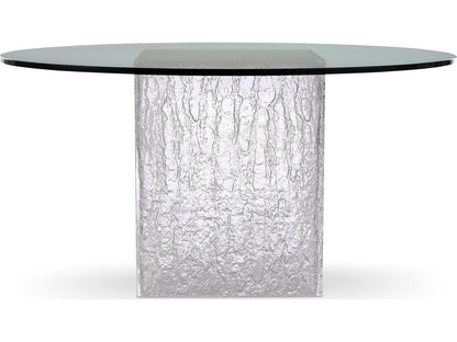 Arctic 54-Inch Round Dining Table with Glass Top and Acrylic Base