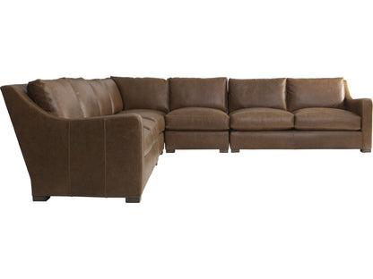 Ventura 5-Piece Modular Leather Sectional Sofa in Brown