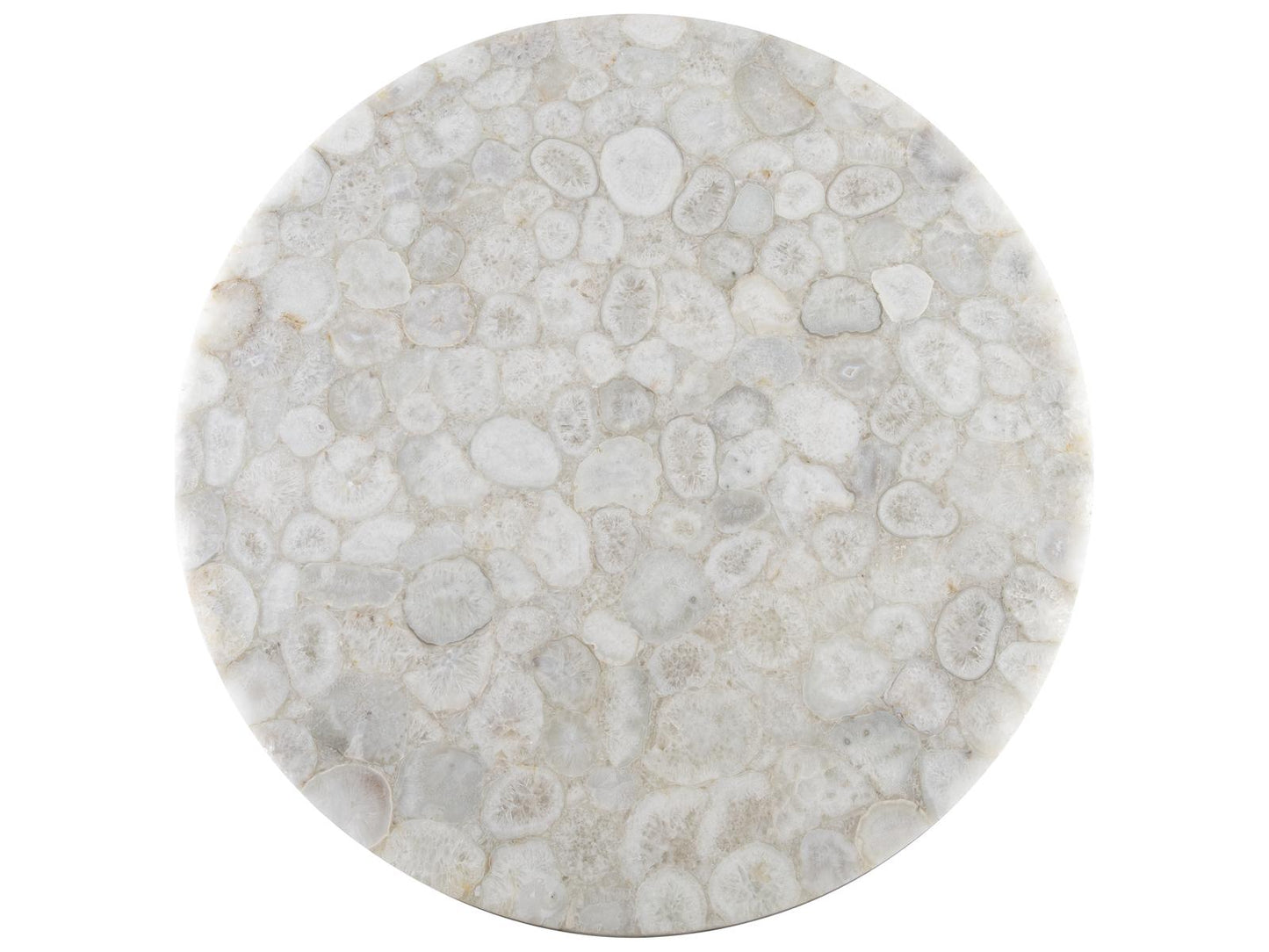Ornella 60-Inch Round Dining Table with Agate Top and Metal Base