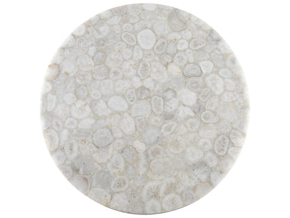 Ornella 60-Inch Round Dining Table with Agate Top and Metal Base