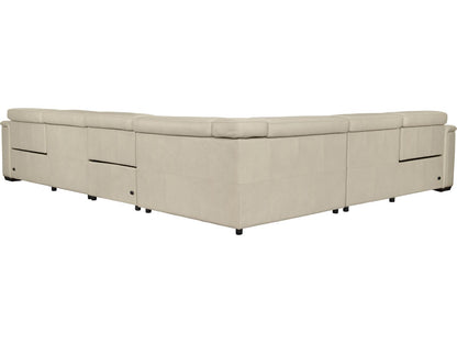 Lioni 4-Piece Modular Power Motion Top-Grain Leather Sectional with USB Ports