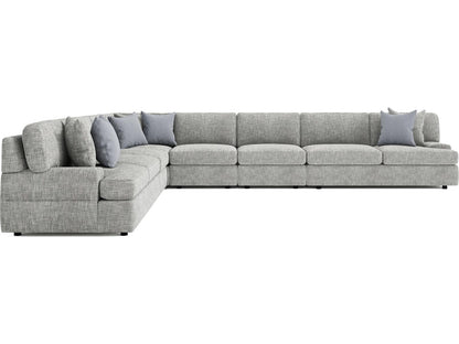 Serena 6-Piece Fabric Sectional Sofa in Gray with Low Track Arms