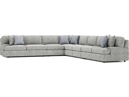 Serena 6-Piece Fabric Sectional Sofa in Gray with Low Track Arms