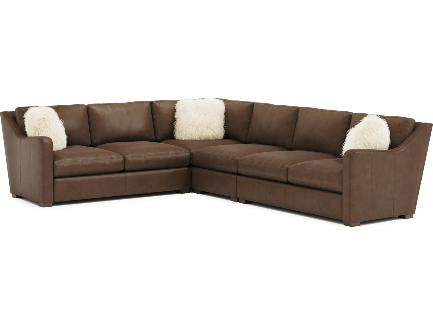 Ventura Leather Modular Sectional Sofa in Brown