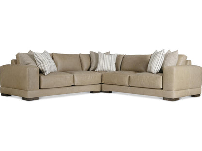 Lars Leather 3-Piece Sectional Sofa in Tan