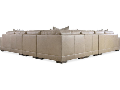 Lars 5-Piece Leather Sectional Sofa with Track Arms and Block Feet