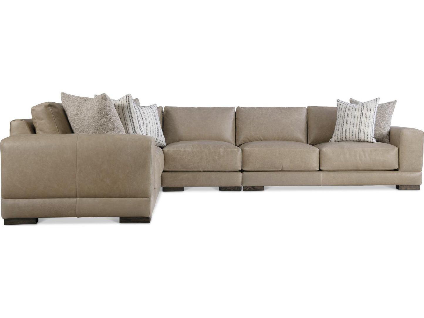 Lars 4-Piece Modular Leather Sectional in Tan