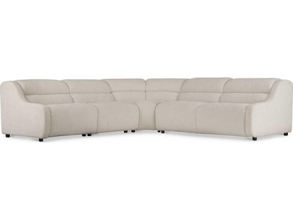 Gio 3-Piece Modular Power Motion Fabric Sectional in Cream