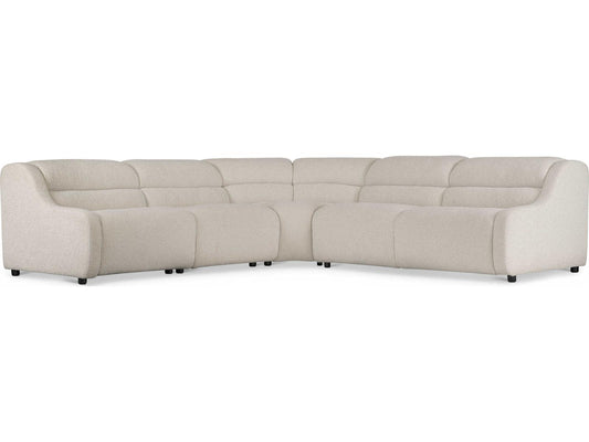 Gio 3-Piece Modular Power Motion Fabric Sectional in Cream