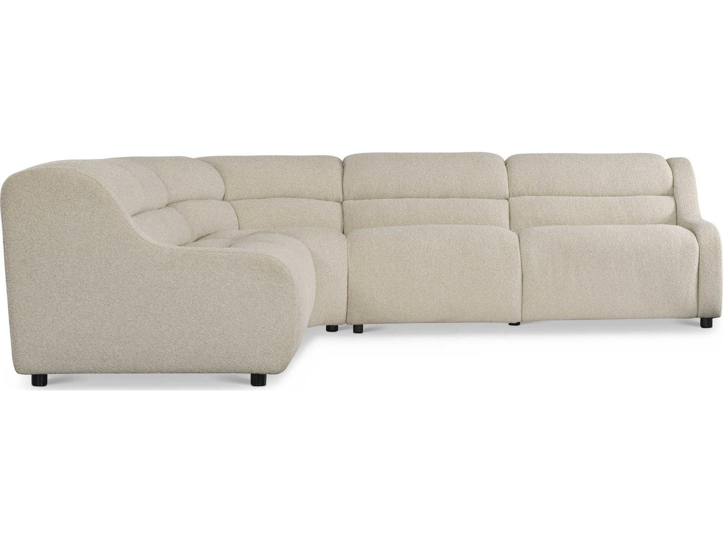 Gio 3-Piece Modular Power Motion Fabric Sectional in Cream