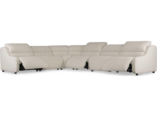 Gio 6-Piece Fabric Power Motion Sectional in Cream