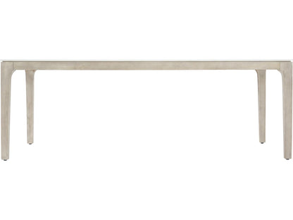 Exteriors Marbella 85-Inch Rectangle Outdoor Dining Table in Matte Shell White and Sun Washed Teak