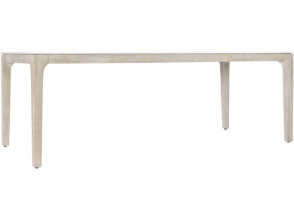 Exteriors Marbella 85-Inch Rectangle Outdoor Dining Table in Matte Shell White and Sun Washed Teak