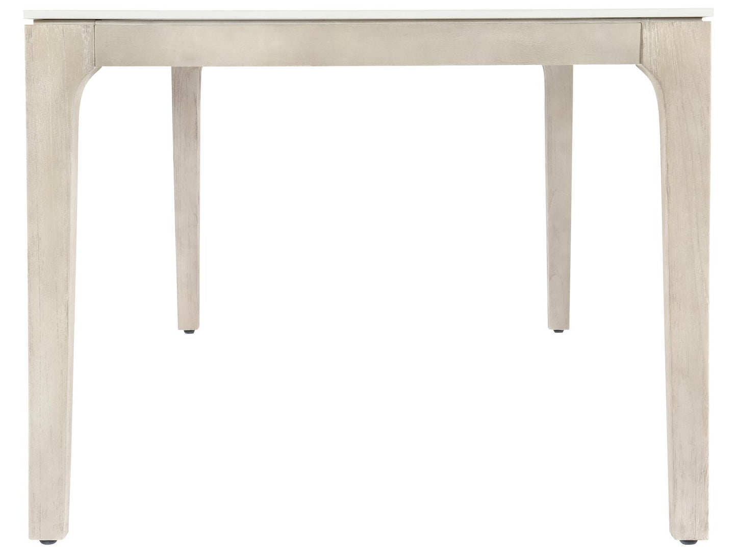 Exteriors Marbella 85-Inch Rectangle Outdoor Dining Table in Matte Shell White and Sun Washed Teak