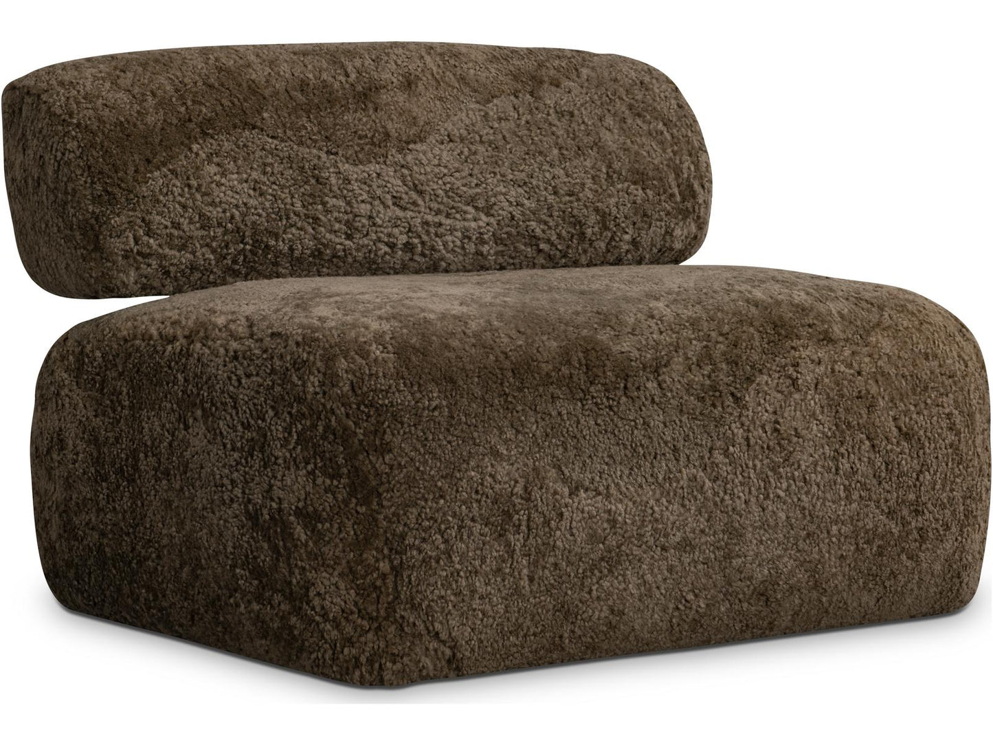 Paley Shearling Swivel Accent Chair in Brown