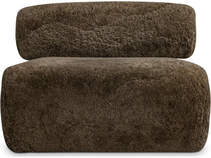 Paley Shearling Swivel Accent Chair in Brown