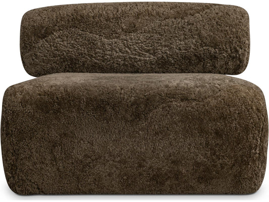 Paley Shearling Swivel Accent Chair in Brown