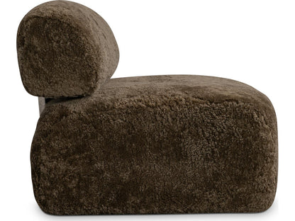 Paley Shearling Swivel Accent Chair in Brown